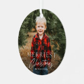 Einfache Skripte Frei Weihnachten Foto Urlaub Ornament Aus Metall (Vorderseite links)