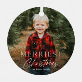 Einfache Skripte Frei Weihnachten Foto Urlaub Ornament Aus Metall (Vorderseite)