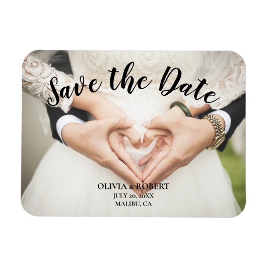 Einfache Skripte - Herz Save the Date Magnet (Horizontal)