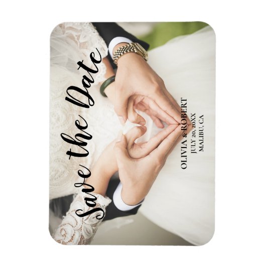 Einfache Skripte - Herz Save the Date Magnet (Vertikal)