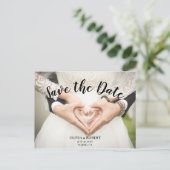 Einfache Skripte - Herz Save the Date Postkarte (Stehend Vorderseite)