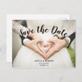 Einfache Skripte - Herz Save the Date Postkarte (Vorne/Hinten)