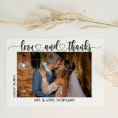 Einfache Skripte mit Herz und Foto | Hochzeit Dankeskarte