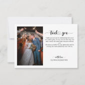 Einfache Skripte mit Herz und Foto | Hochzeit Dankeskarte (Rückseite)