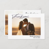 Einfache Skripte mit Hochzeitsskript-Foto Dankesch Dankeskarte (Vorne/Hinten)