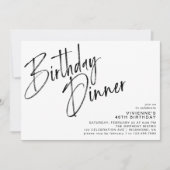 Einfache Skripte Modernes Schwarzes & Weiß Geburts Einladung (Vorderseite)