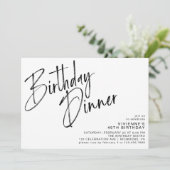 Einfache Skripte Modernes Schwarzes & Weiß Geburts Einladung (Stehend Vorderseite)