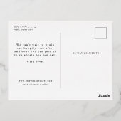 Einfache Skripte Save the Date eines Fotos Folie Einladungspostkarte (Rückseite)