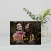 Einfache Skripte Save the Date eines Fotos Folie Einladungspostkarte (Stehend vorne)