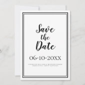 Einfache Skripte Save the Date Hochzeit Schwarz &  (Vorderseite)