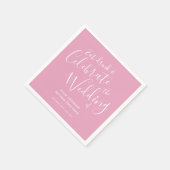 Einfache Skripte staubige rosa und weiße Hochzeits Serviette (Ecke)