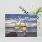 Einfache Skripte - Strand Save the Date Einladung (Stehend Vorderseite)
