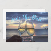 Einfache Skripte - Strand Save the Date Einladung (Vorne/Hinten)