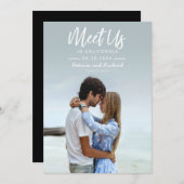 Einfache Skripte treffen uns in Save the Date Foto Einladung (Vorne/Hinten)