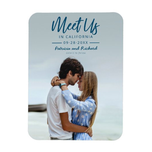 Einfache Skripte treffen uns in Save the Date Foto Magnet (Vertikal)