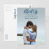 Einfache Skripte treffen uns in Save the Date Foto Postkarte (Vorne/Hinten)