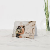 Einfache Skripte und Foto-Hochzeit geklappt Dankeskarte (Vorderseite)