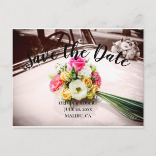 Einfache Skripte - Vintage-Wagen Save the Date Postkarte