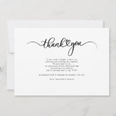Einfache Skripterstellung Moderne Hochzeit handsch Dankeskarte (Rückseite)