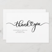 Einfache Skripterstellung Moderne Hochzeit handsch Dankeskarte (Vorne/Hinten)