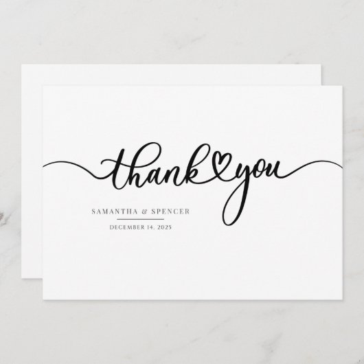 Einfache Skripterstellung Moderne Hochzeit handsch Dankeskarte (Vorne/Hinten)