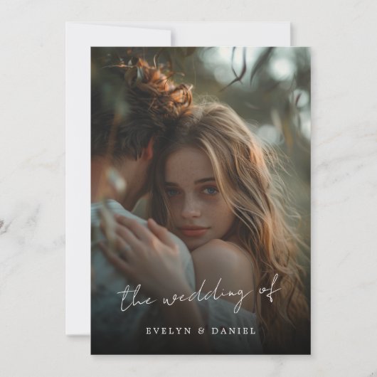 Einfache Skripterstellung Modernes Hochzeitsstift Einladung (Vorderseite)