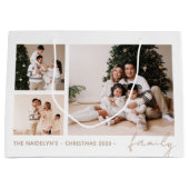 Einfache Skriptfamilie Foto Collage Urlaub Große Geschenktüte (Vorderseite)