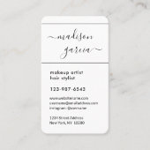 Einfache Skriptfarbe Schwarz und Weiß Moderne Vert Terminkarte (Vorderseite)