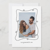 Einfache Skripthand zeichnend Hochzeit speichern S Save The Date (Rückseite)