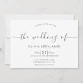 Einfache Skripthandschrift Horizontales Foto Hochz Einladung (Rückseite)