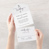 Einfache Skripthochzeit All In One Einladung (Abreißen)