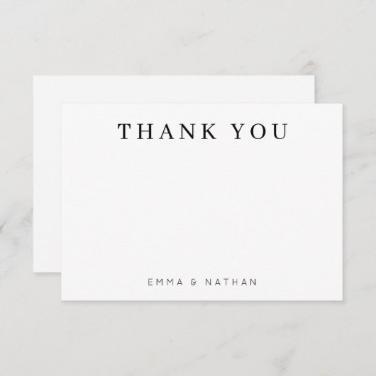 Einfache Skripthochzeit Dankeskarte (Vorne/Hinten)