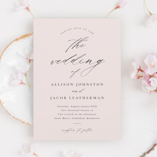 Einfache Skripthochzeit Einladung