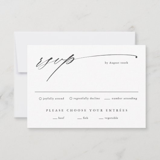 Einfache Skripthochzeit RSVP Karte (Vorderseite)