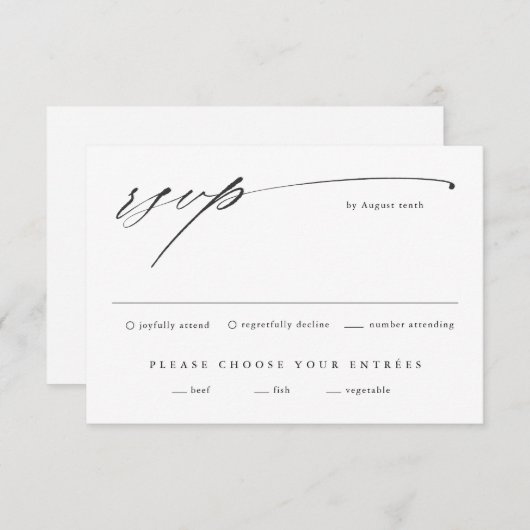 Einfache Skripthochzeit RSVP Karte (Vorne/Hinten)