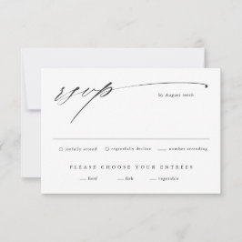 Einfache Skripthochzeit RSVP Karte