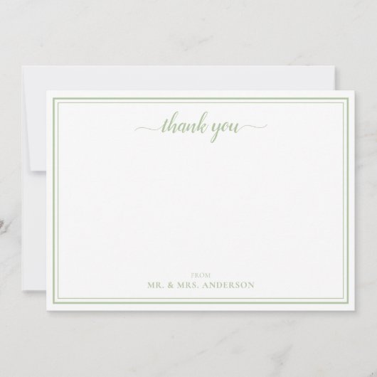 Einfache Skriptkalligrafie Hochzeit Vielen Dank Mitteilungskarte (Vorderseite)