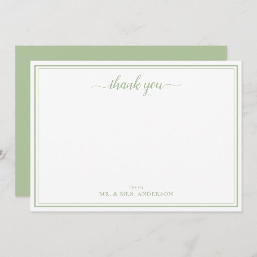 Einfache Skriptkalligrafie Hochzeit Vielen Dank Mitteilungskarte (Vorne/Hinten)