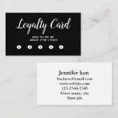 einfache Skriptminimale Black Flat Loyalty Card Treuekarte (Vorne/Hinten)