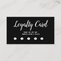 einfache Skriptminimale Black Flat Loyalty Card