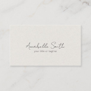 Einfache SkriptMinimalistisch Moderne Beige Elegan Visitenkarte