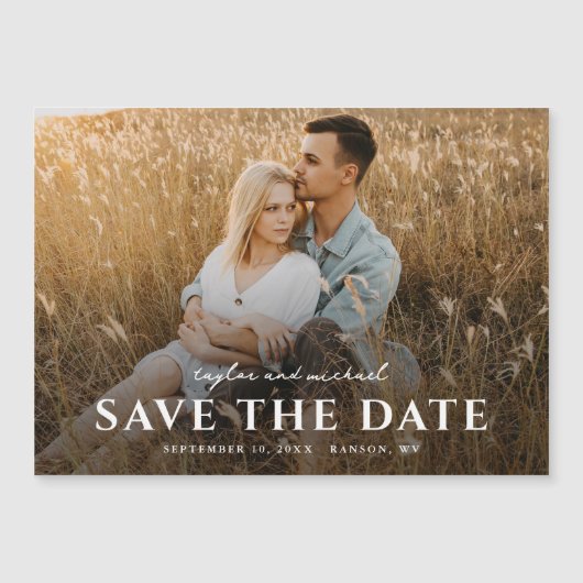 Einfache Skriptnamen Foto Hochfahren speichern des Magneteinladung (Vorderseite)