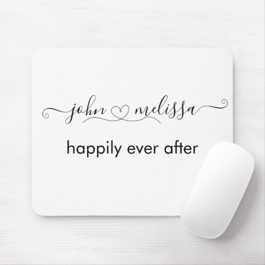 Einfache Skriptnamen für Hochzeiten Mousepad (Mit Mouse)