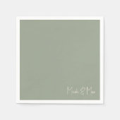 Einfache Skriptnamen Hochzeitscocktail Serviette (Vorderseite)