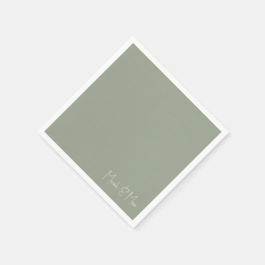 Einfache Skriptnamen Hochzeitscocktail Serviette (Ecke)