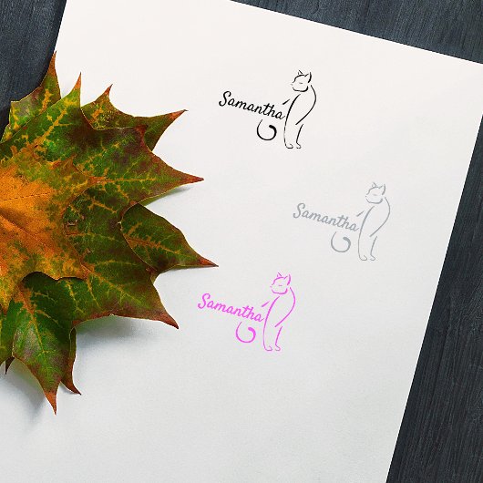 Einfache Skriptnamenskatze Gummistempel