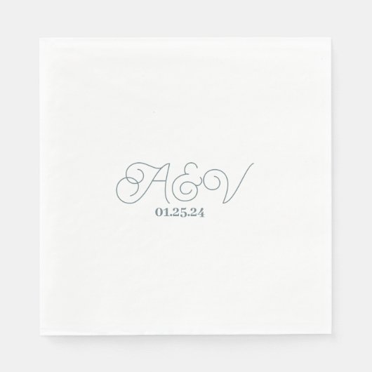 Einfache Skriptpaare Hochzeit Serviette (Vorderseite)