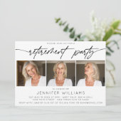 Einfache Skriptregistrierung Party-FotoCollage Einladung (Stehend Vorderseite)