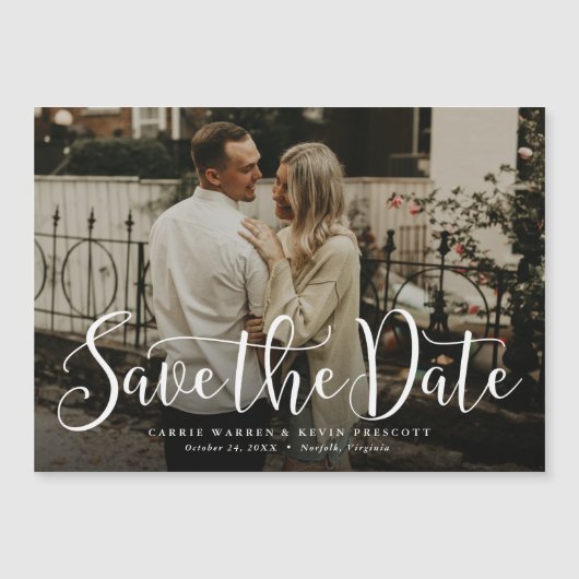 Einfache SkriptSave the Date-Magneteinladung Magnetkarte (Vorderseite)