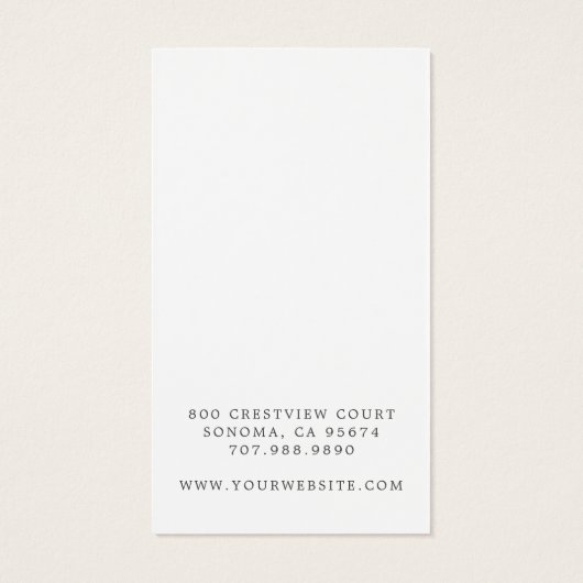 Einfache Skriptsignatur-Ohrring-Display-Karte (Rückseite)